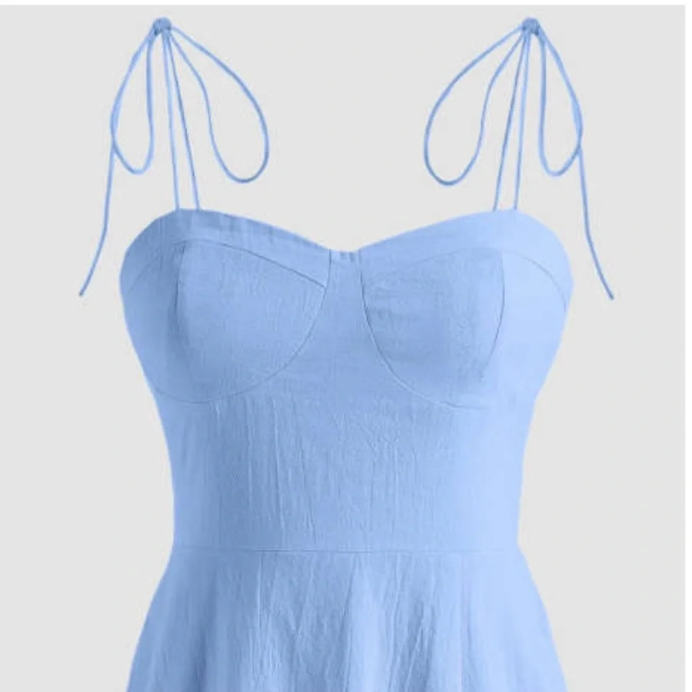CIDER Light Blue Corset Midi Dress Med - Picture 9 of 12
